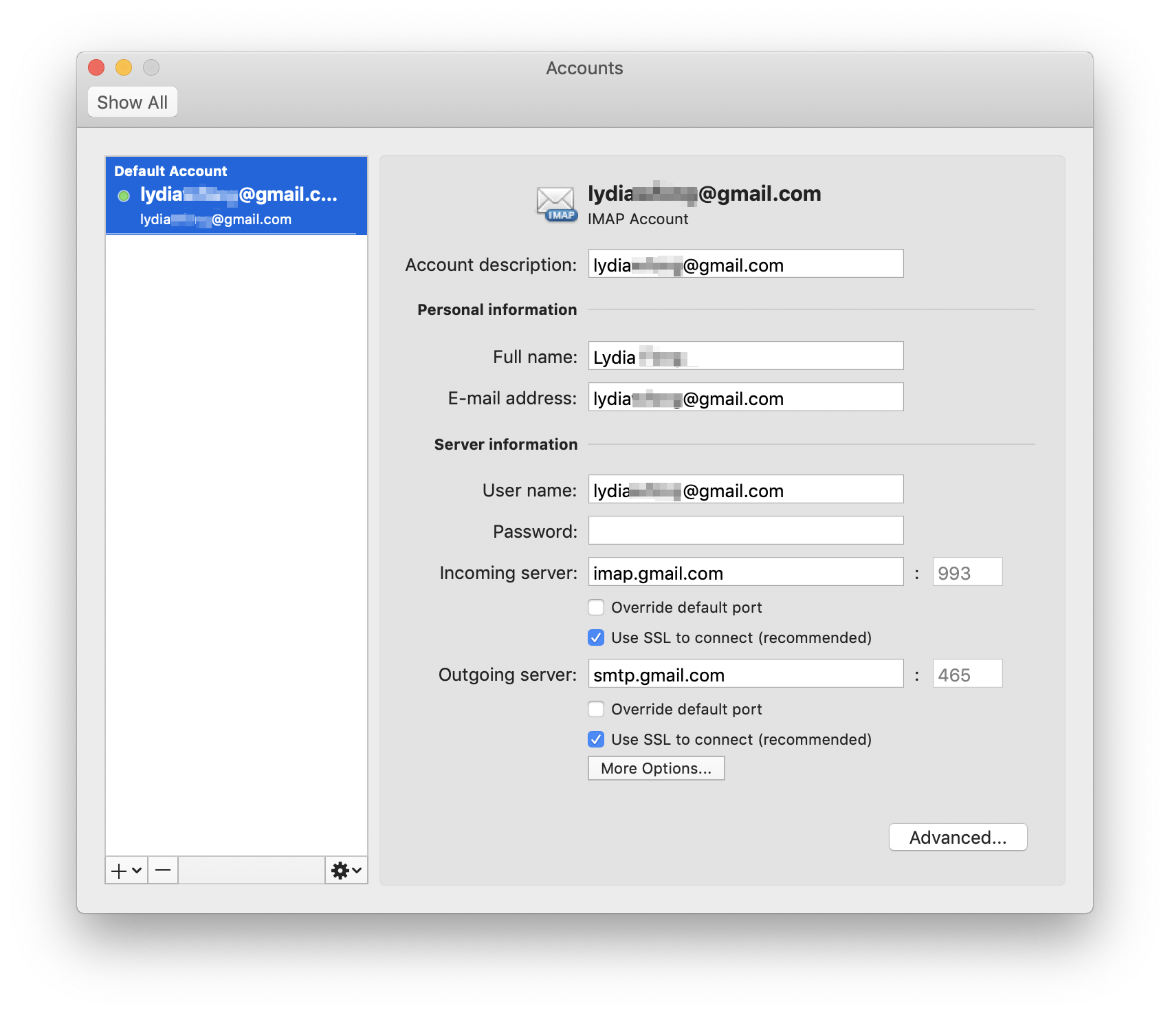 gmail account on outlook for mac